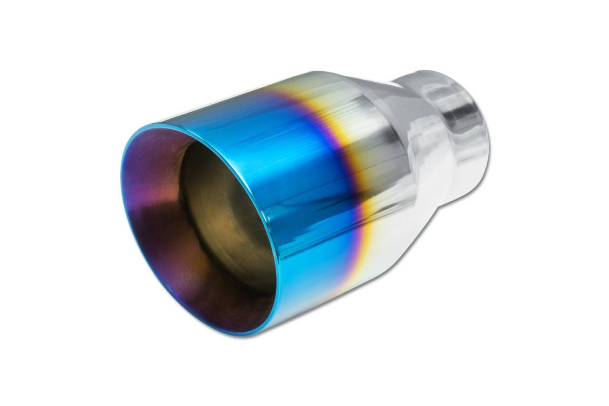 Blue Flame Double Wall SINGLE Exhaust Tip — 4.5" Angle Cut Outlet / 2.5" Inlet / 7.0" Length