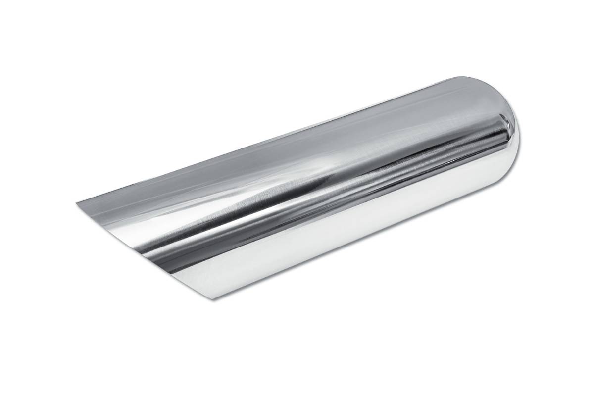 12.0" Long — Polished Stainless / 3.0" Outlet / 2.25" Inlet / 45° Angle Cut