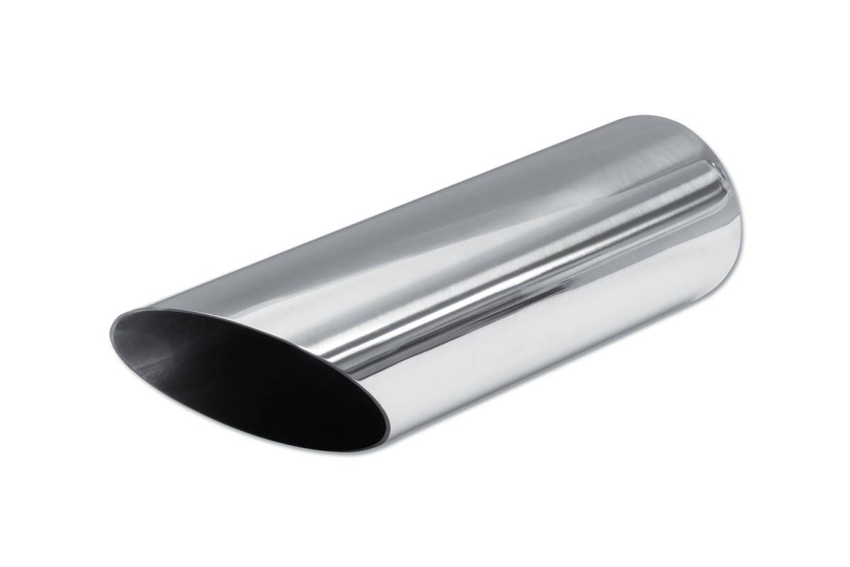 Polished Stainless Single Wall Exhaust Tip — 2.75" Angle Cut Outlet / 2.5" Inlet / 9.0" Length