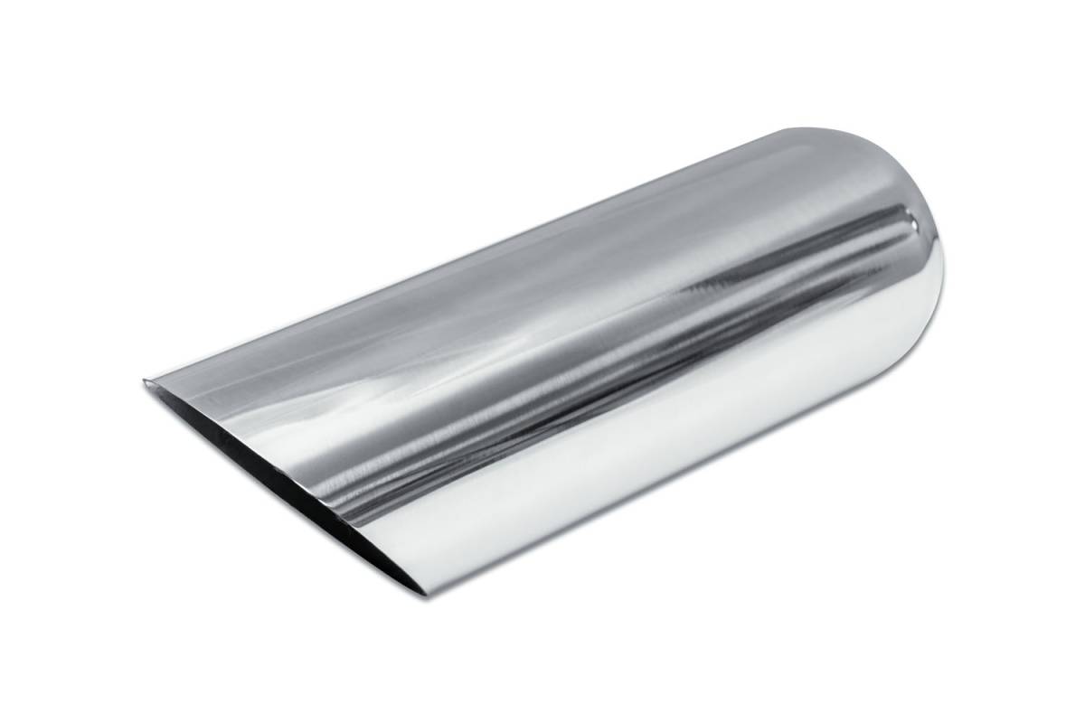 Polished Stainless Single Wall Exhaust Tip — 3.5" 45° Angle Cut Outlet / 3.0" Inlet / 12.0" Length