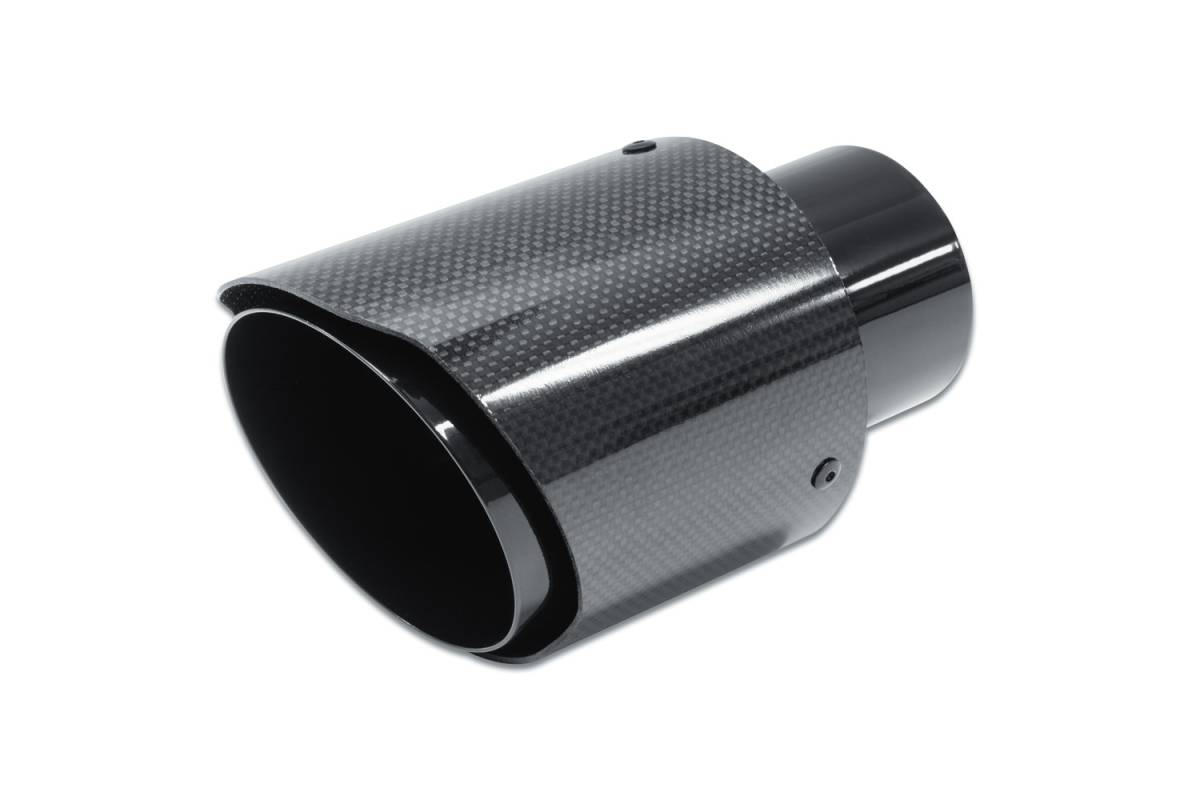 Carbon Fiber SINGLE Exhaust Tip — 4.0" Angle Cut Outlet / 2.5" Inlet / 6.5" Length